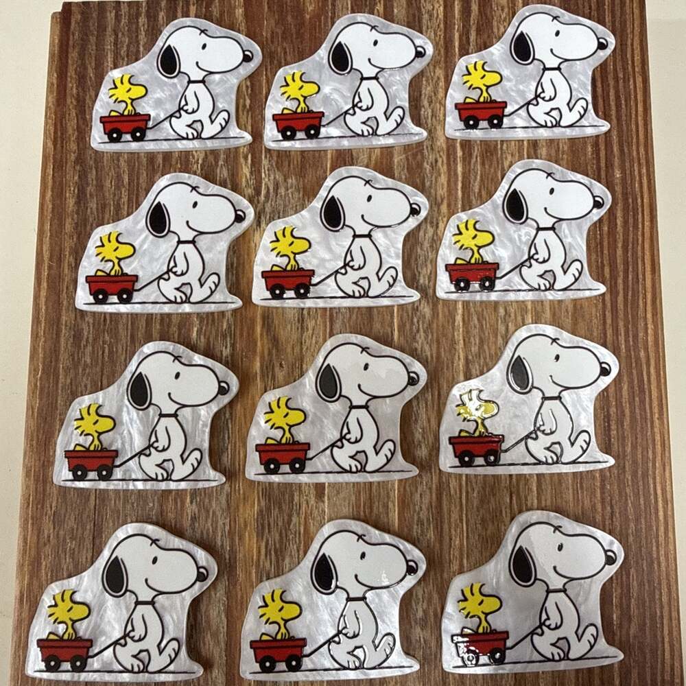 12 Pc Snoopy and Tweety Bird Acrylic Flatbacks